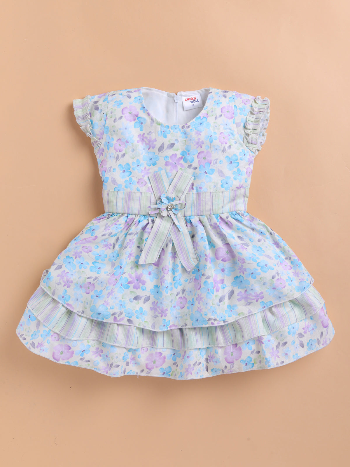 Lackii Doll Floral Ruffle Cotton Dress – Soft, Stylish & Blooming with Charm