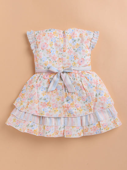 Lackii Doll Floral Ruffle Cotton Dress – Soft, Stylish & Blooming with Charm
