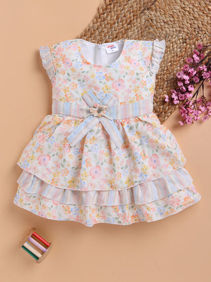 Lackii Doll Floral Ruffle Cotton Dress – Soft, Stylish & Blooming with Charm