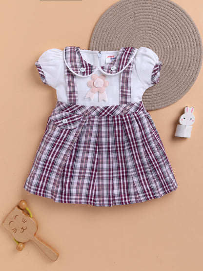 Lackii Doll Checkered Suspender Cotton Dress – Black, Red & Green Edition