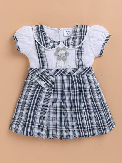Lackii Doll Checkered Suspender Cotton Dress – Black, Red & Green Edition