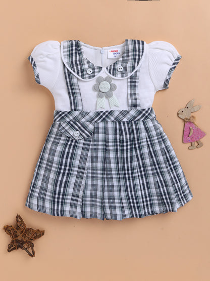 Lackii Doll Checkered Suspender Cotton Dress – Black, Red & Green Edition
