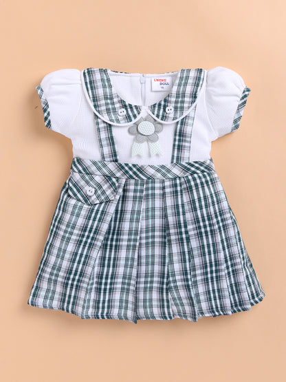 Lackii Doll Checkered Suspender Cotton Dress – Black, Red & Green Edition