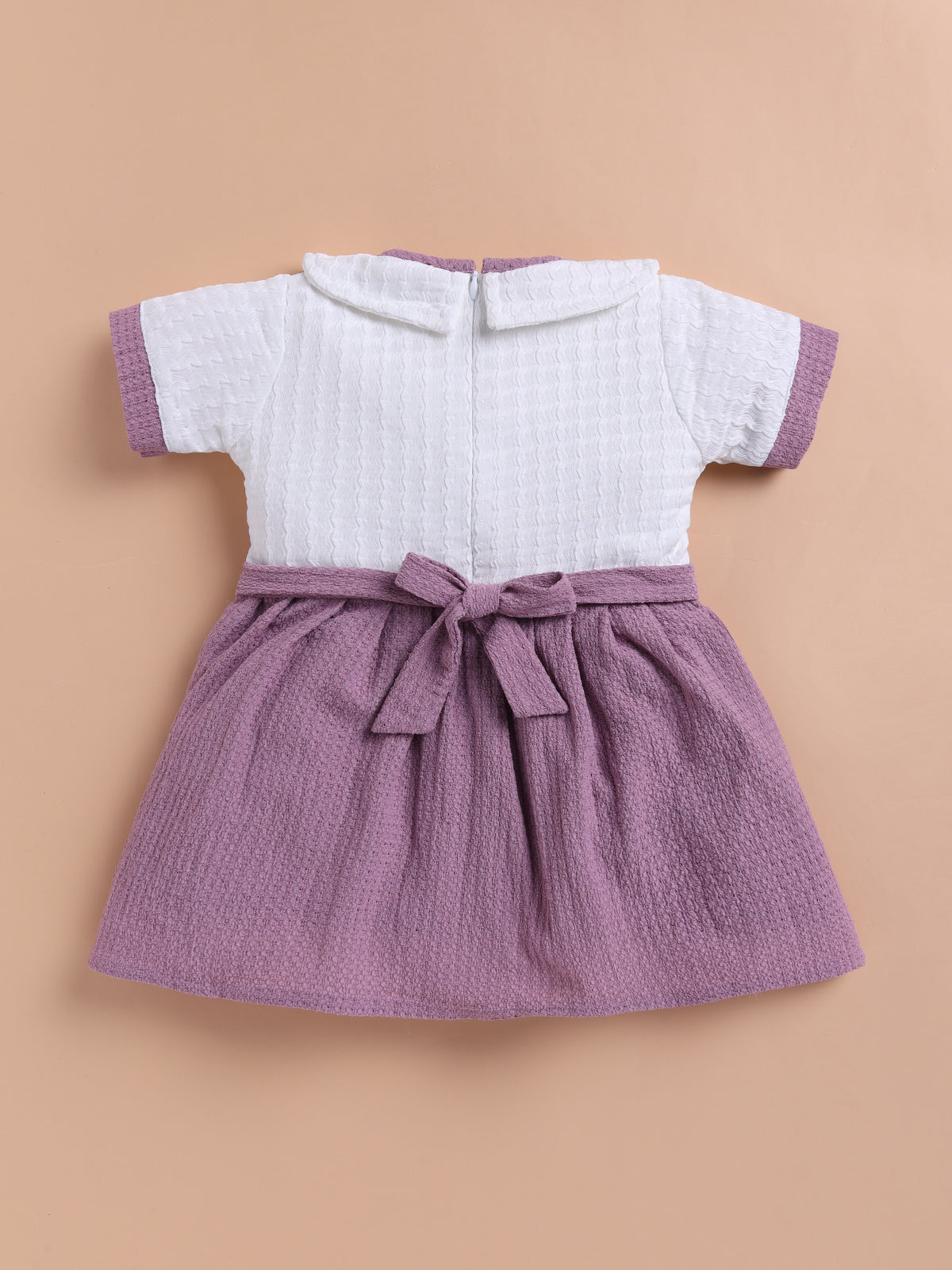 Lavender Bow Collar Baby Dress – Soft Cotton Comfort Wear by Lackii Doll