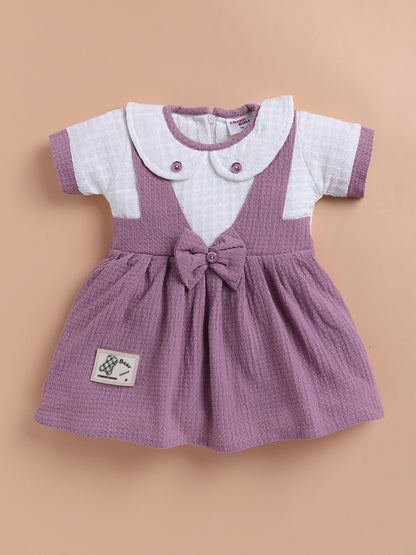 Lavender Bow Collar Baby Dress – Soft Cotton Comfort Wear by Lackii Doll