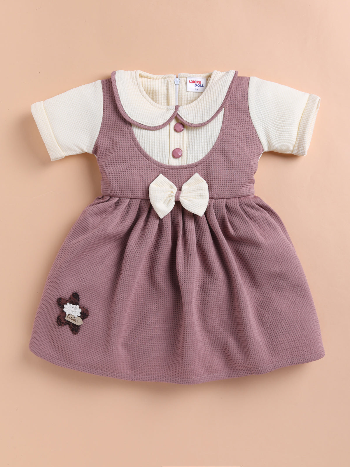 Lackii Doll Bow Accent Pinafore Dress – Soft, Sweet & Stylish