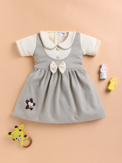 Lackii Doll Bow Accent Pinafore Dress – Soft, Sweet & Stylish