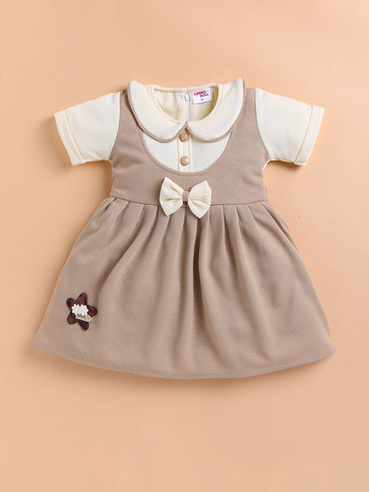Lackii Doll Bow Accent Pinafore Dress – Soft, Sweet & Stylish