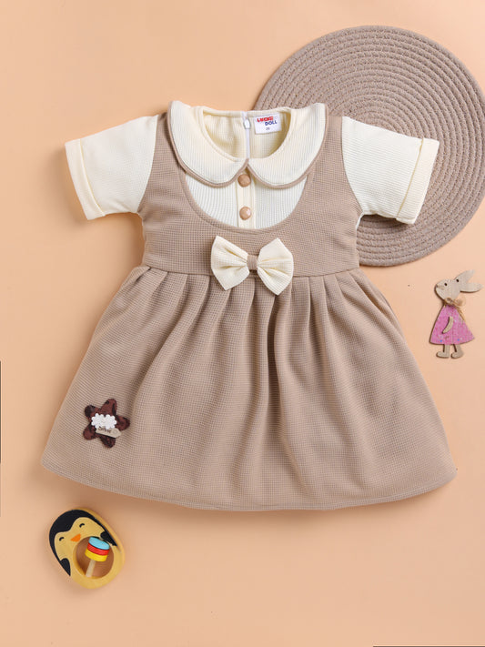 Lackii Doll Bow Accent Pinafore Dress – Soft, Sweet & Stylish