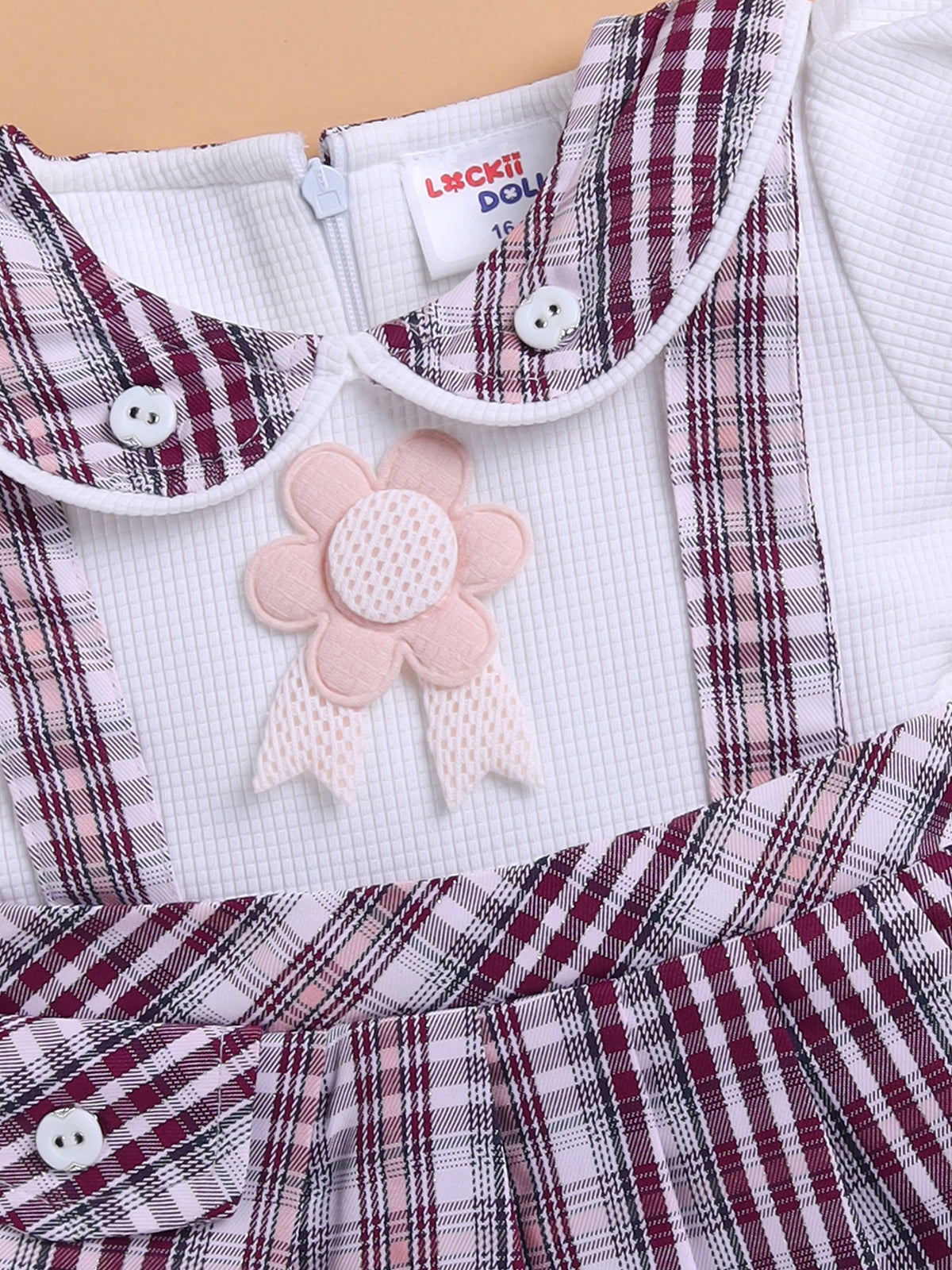 Lackii Doll Checkered Suspender Cotton Dress – Black, Red & Green Edition