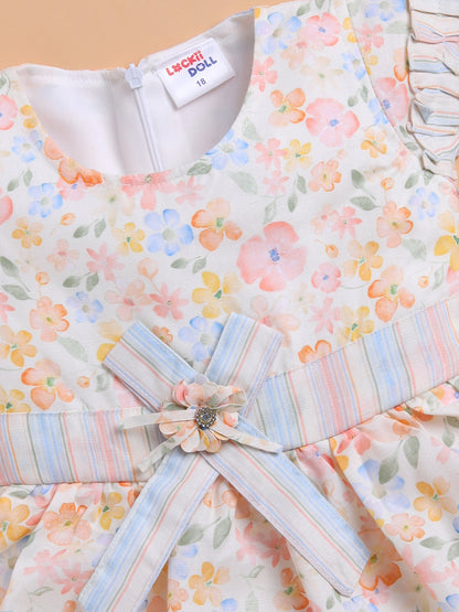 Lackii Doll Floral Ruffle Cotton Dress – Soft, Stylish & Blooming with Charm
