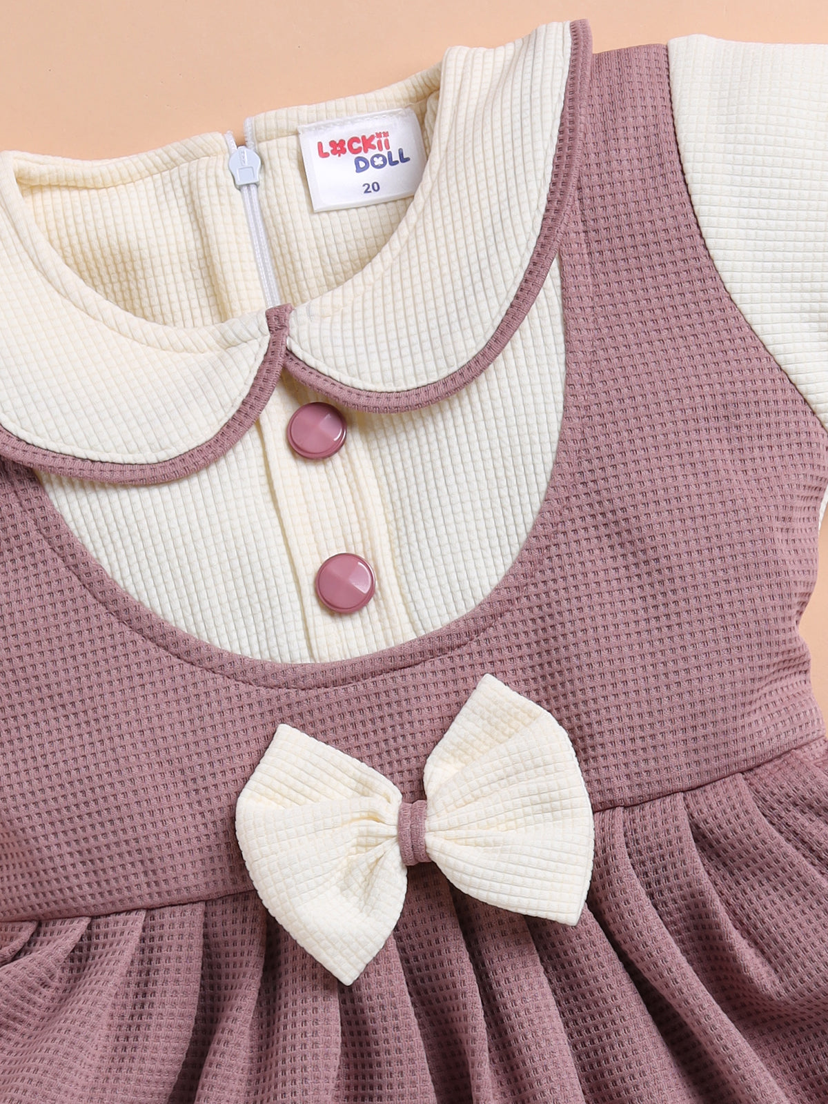 Lackii Doll Bow Accent Pinafore Dress – Soft, Sweet & Stylish