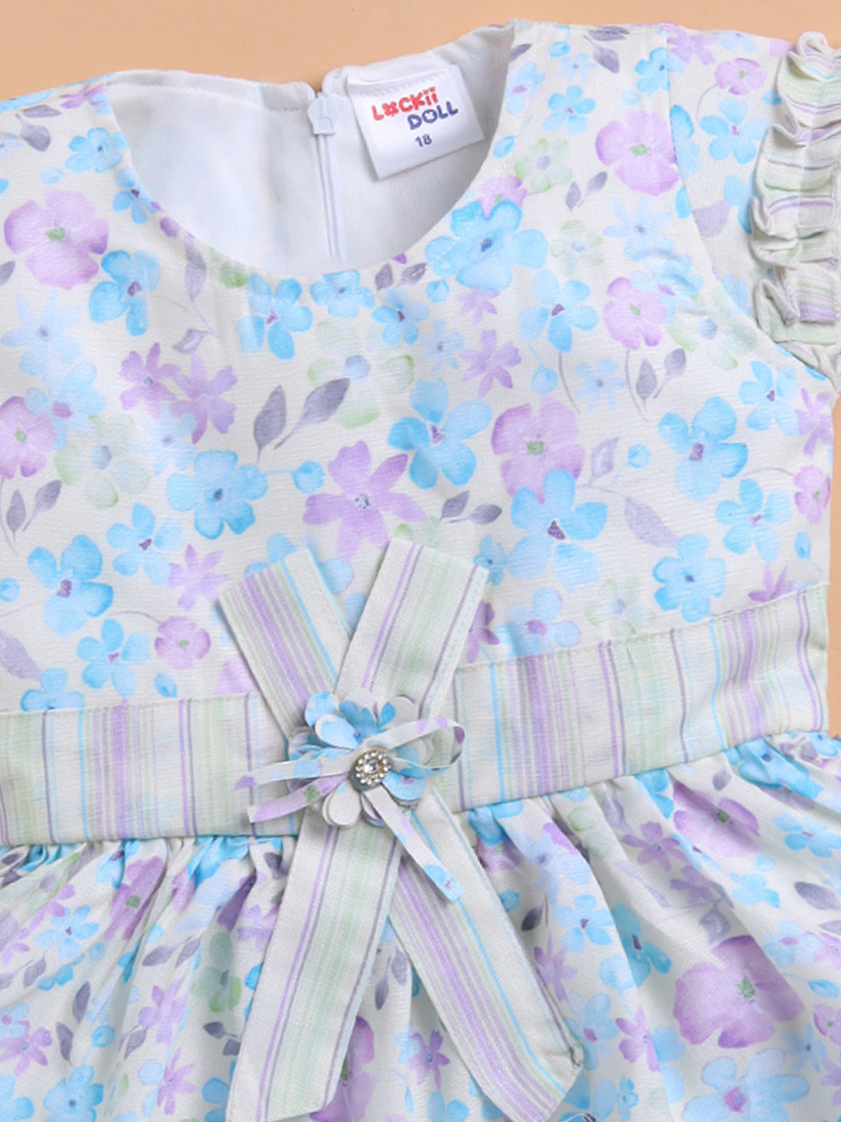 Lackii Doll Floral Ruffle Cotton Dress – Soft, Stylish & Blooming with Charm