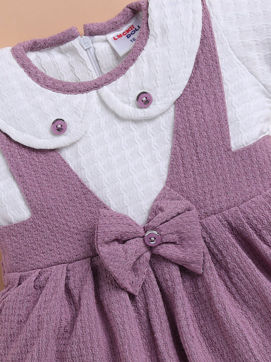 Lavender Bow Collar Baby Dress – Soft Cotton Comfort Wear by Lackii Doll