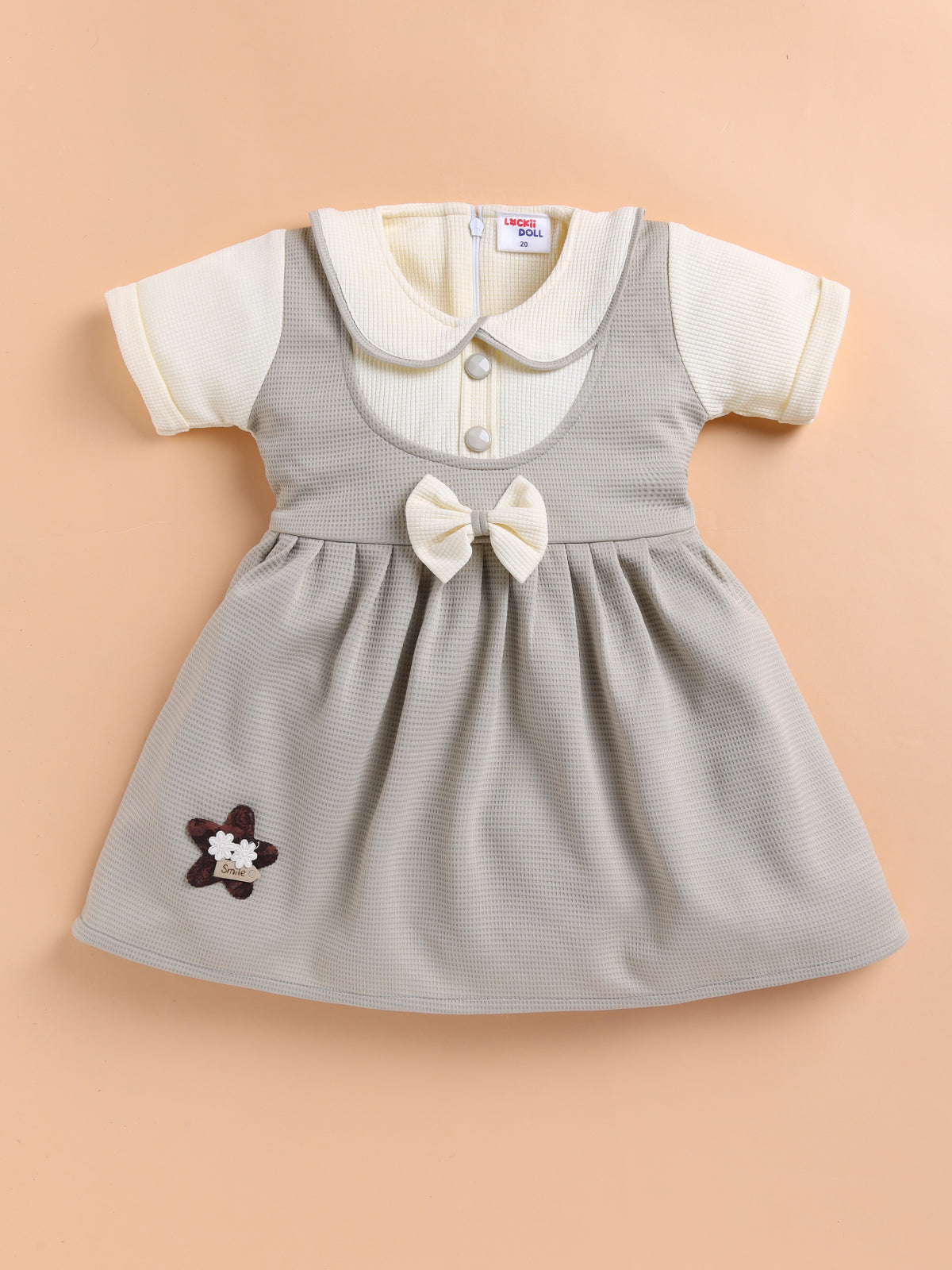 Lackii Doll Bow Accent Pinafore Dress – Soft, Sweet & Stylish