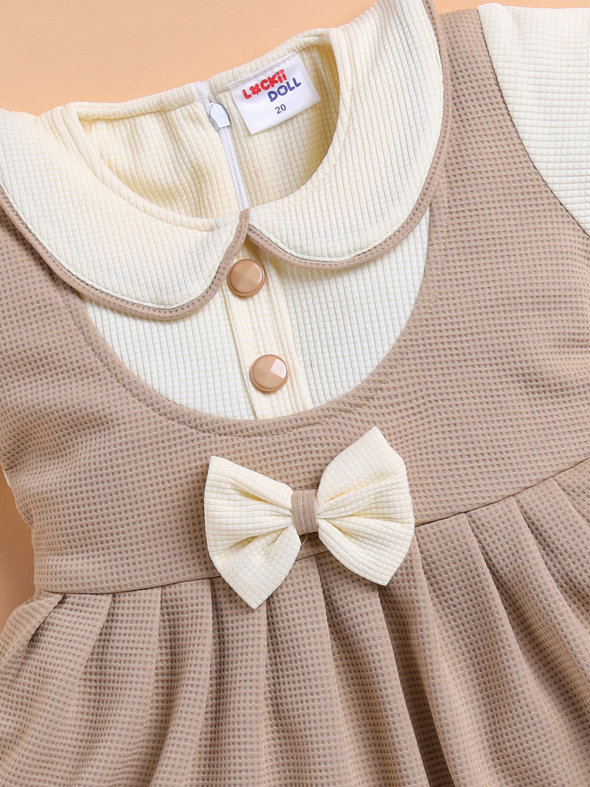 Lackii Doll Bow Accent Pinafore Dress – Soft, Sweet & Stylish